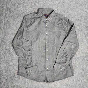 UNTUCKit Librando Flannel Shirt Men XL Gray Herringbone Slim Fit Long Sleeve‎